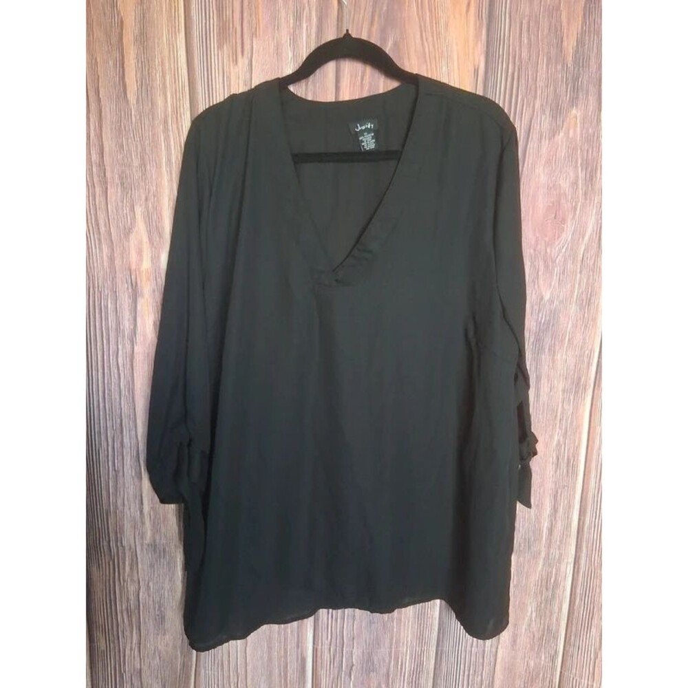 Justify flowy black v neck long sleeve size 1XL